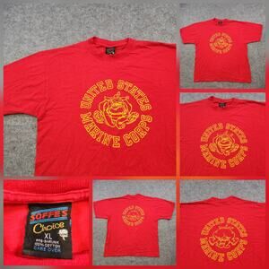 Vintage United States Marine Corps T Shirt Mens XL USMC Military Bulldog 90s Tee